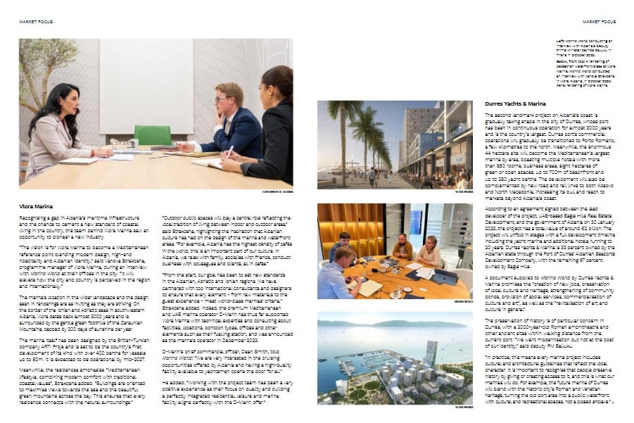 A magazine spread featuring images of diverse individuals dressed in professional business attire.